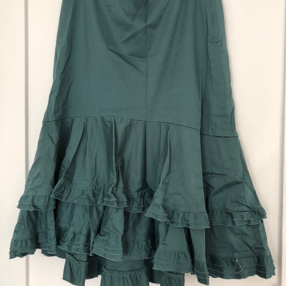Anthropologie Odille Turquoise Flamenco Skirt - 8